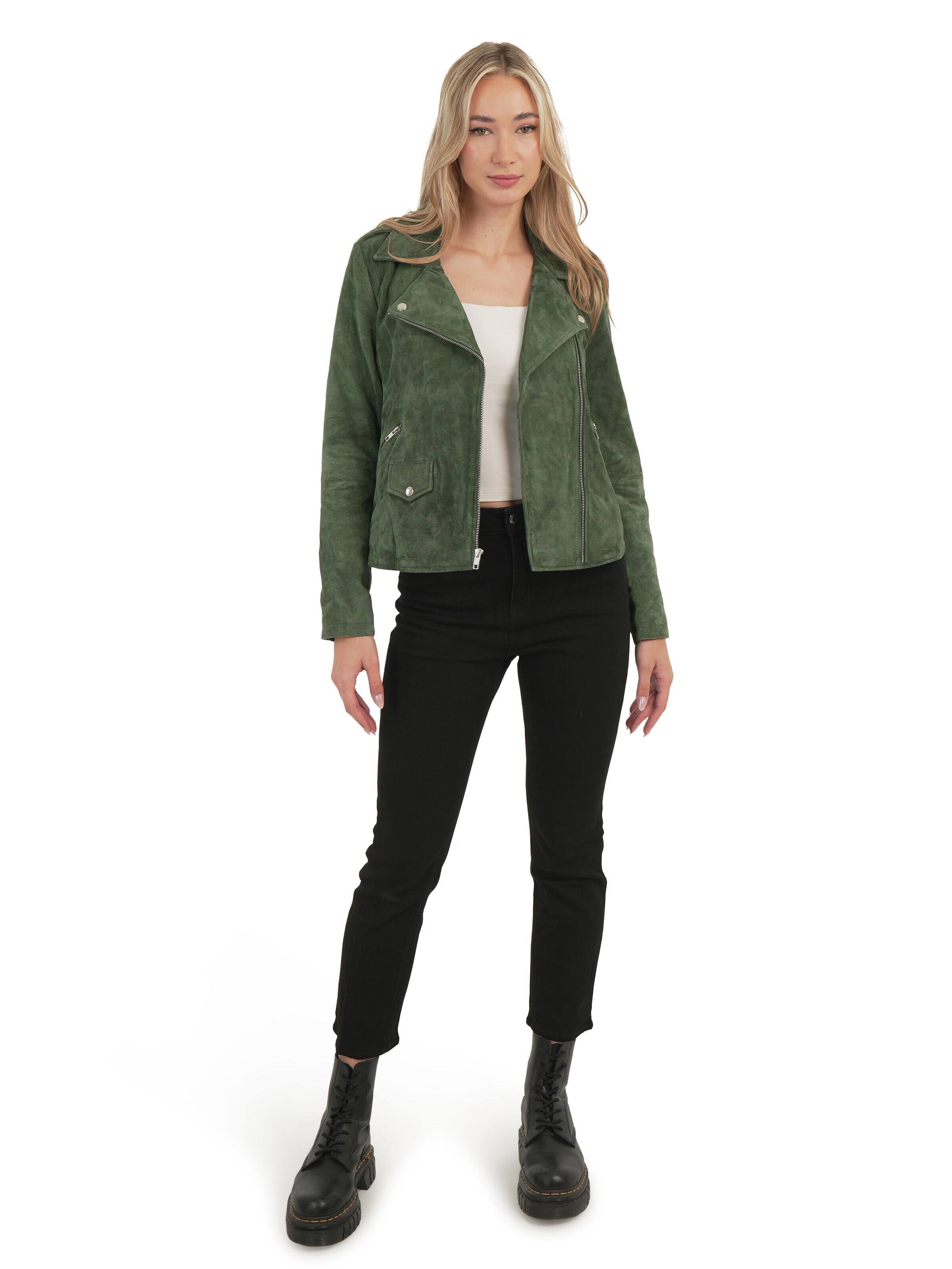 Chic and Clicks - Chaqueta de entretiempo 'Camel Suede' en verde