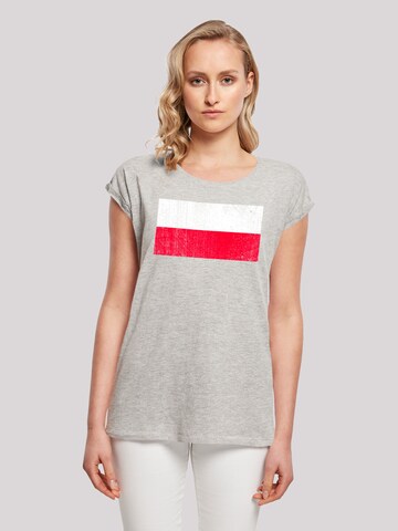 F4NT4STIC Shirt 'Poland Polen Flagge' in Grijs: voorkant