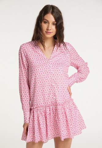 Robe-chemise IZIA en rose : devant