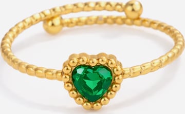 Pure Schmuck Ring 'Garden Heart Ring | Bridgerton' in Grün: Vorderseite