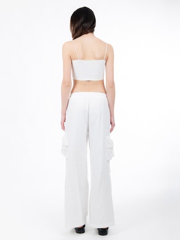 Influencer Wide leg Cargobyxa 'Drawstring' i vit
