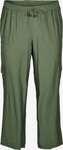 Pantaloni cargo 'Cavilma' di Zizzi in verde: frontale