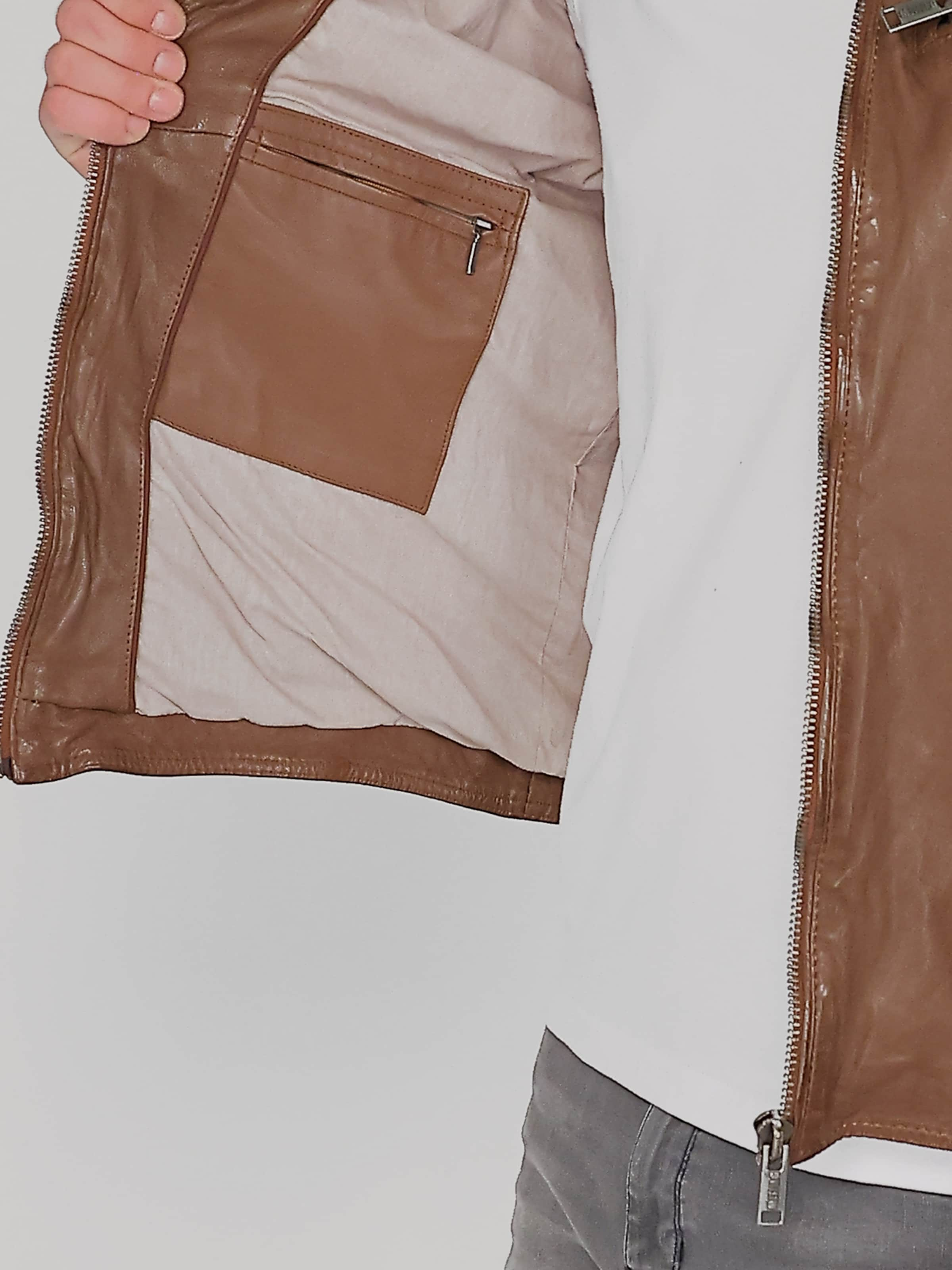 MUSTANG Lederjacke ' 31021311 ' in Cognac | ABOUT YOU