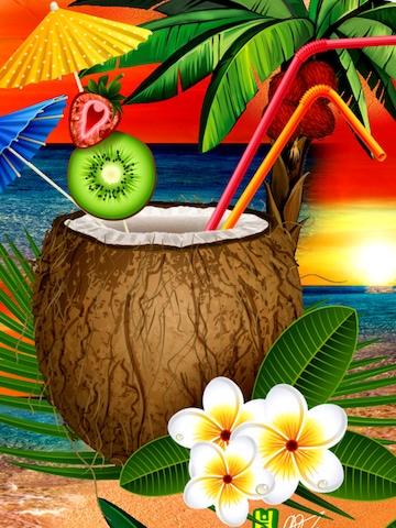 Coupe regular Chemise 'Hawaiihemd Paradise Cocktails' Hawaiihemdshop.de en orange