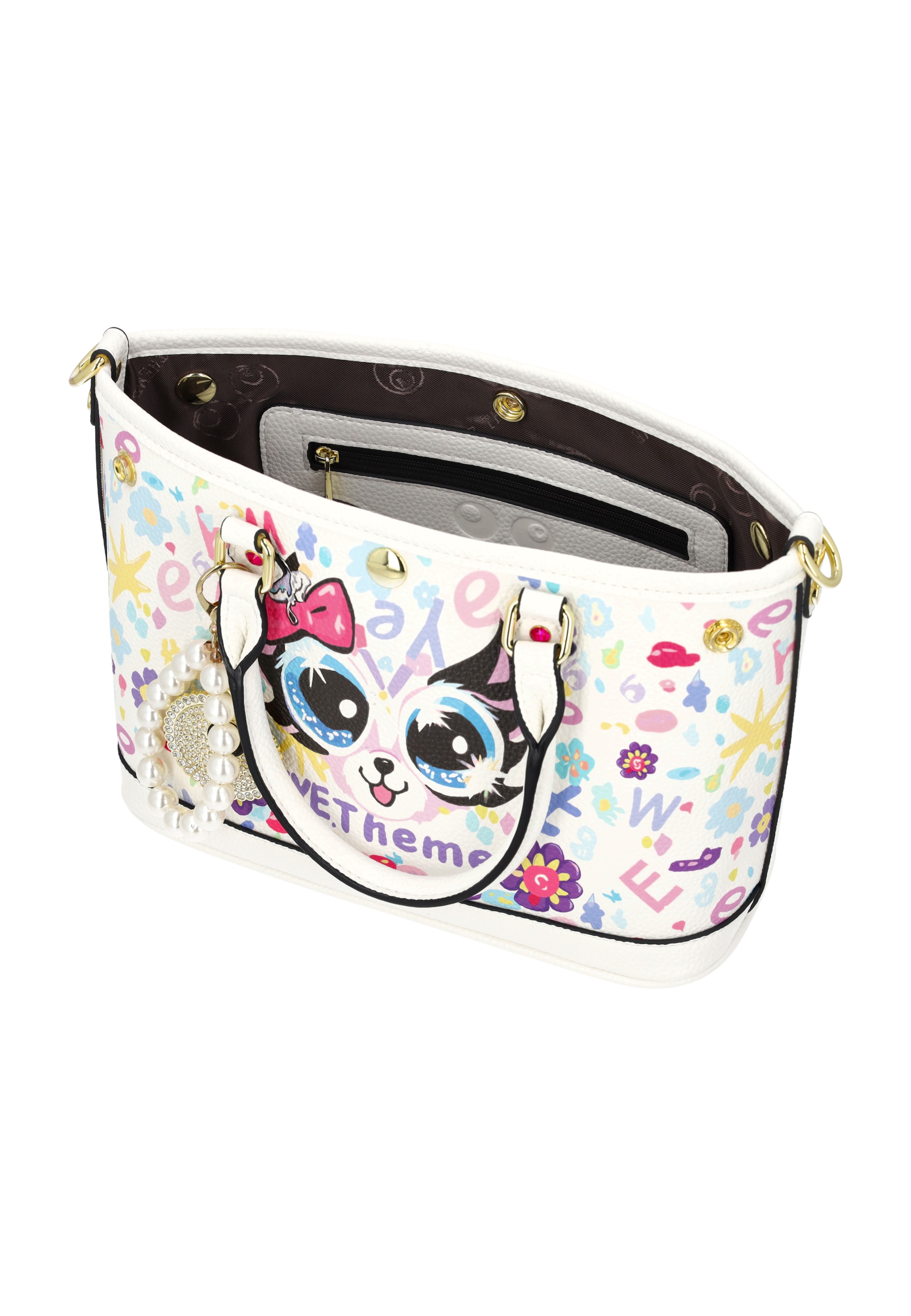 MYMO - Bolso de hombro 'POP EYETHEME' en blanco