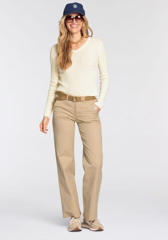 DELMAO Wide leg Chino Pants in Beige