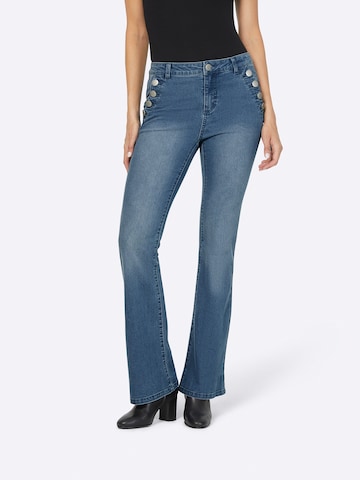 heine Bootcut Jeans in Blauw: voorkant