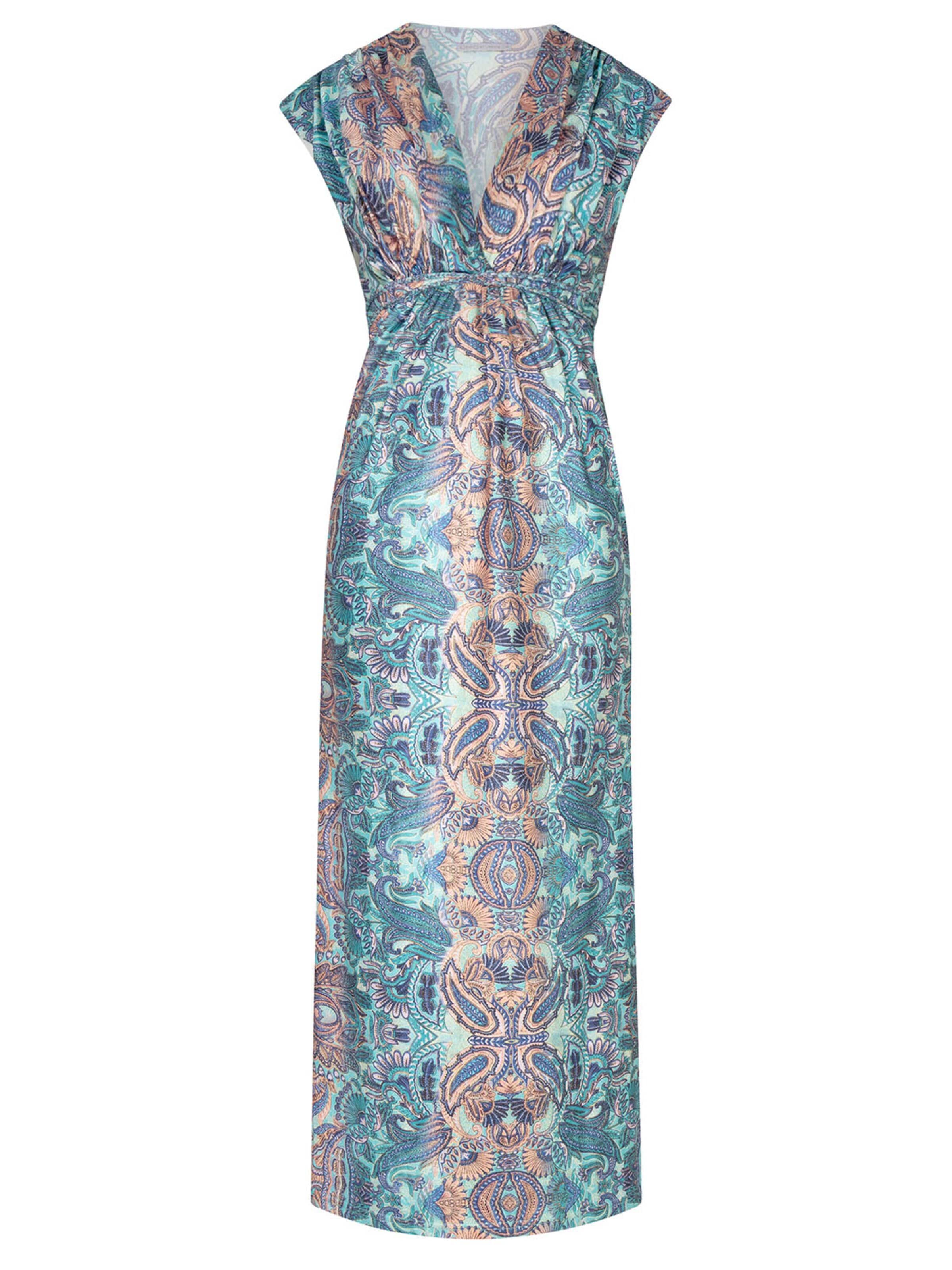 Chic by Lirette Jurk 'Kimono dress Quetzal' in Blauw: voorkant