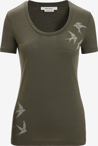 T-shirt fonctionnel 'Tech Lite II Swarming Shapes' ICEBREAKER en vert : devant