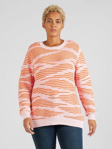 ONLY Carmakoma Sweater 'Emma' in Orange: front