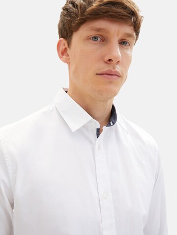 TOM TAILOR Comfort fit Button Up Shirt in White
