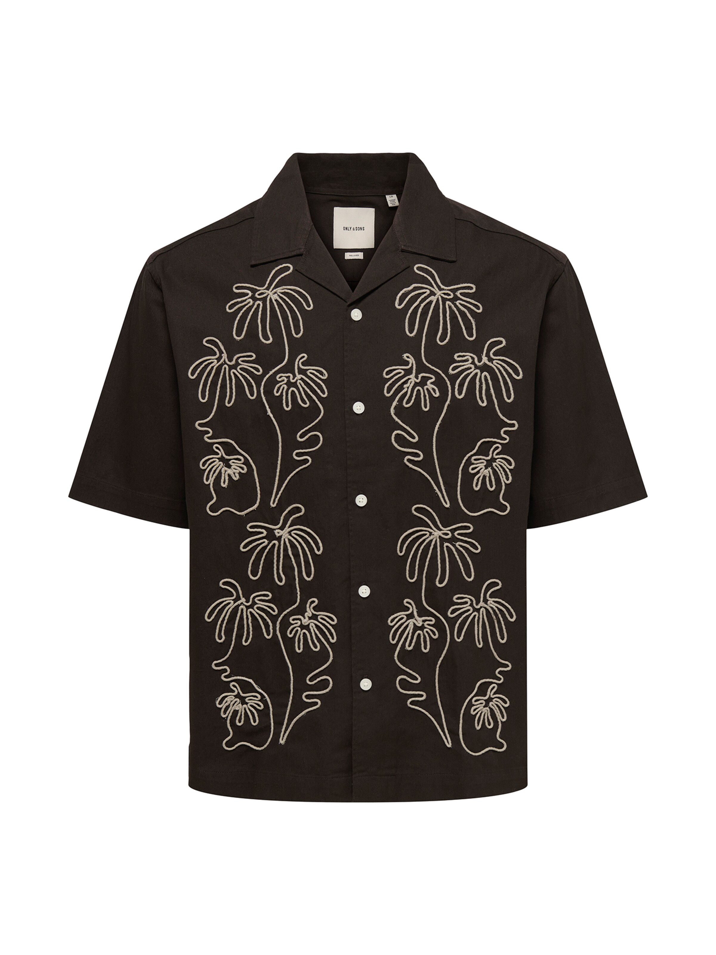 Only & Sons Chemise 'ONSMARVIN' en S en beige / chocolat, Vue avec produit