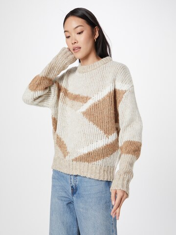 PULZ Jeans Sweater 'AVIVA' in Brown: front