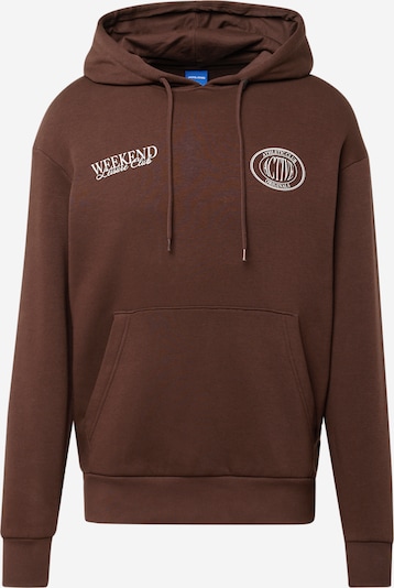 JACK & JONES Sweatshirt 'BRADLEY' i mørkebrun / hvid, Produktvisning