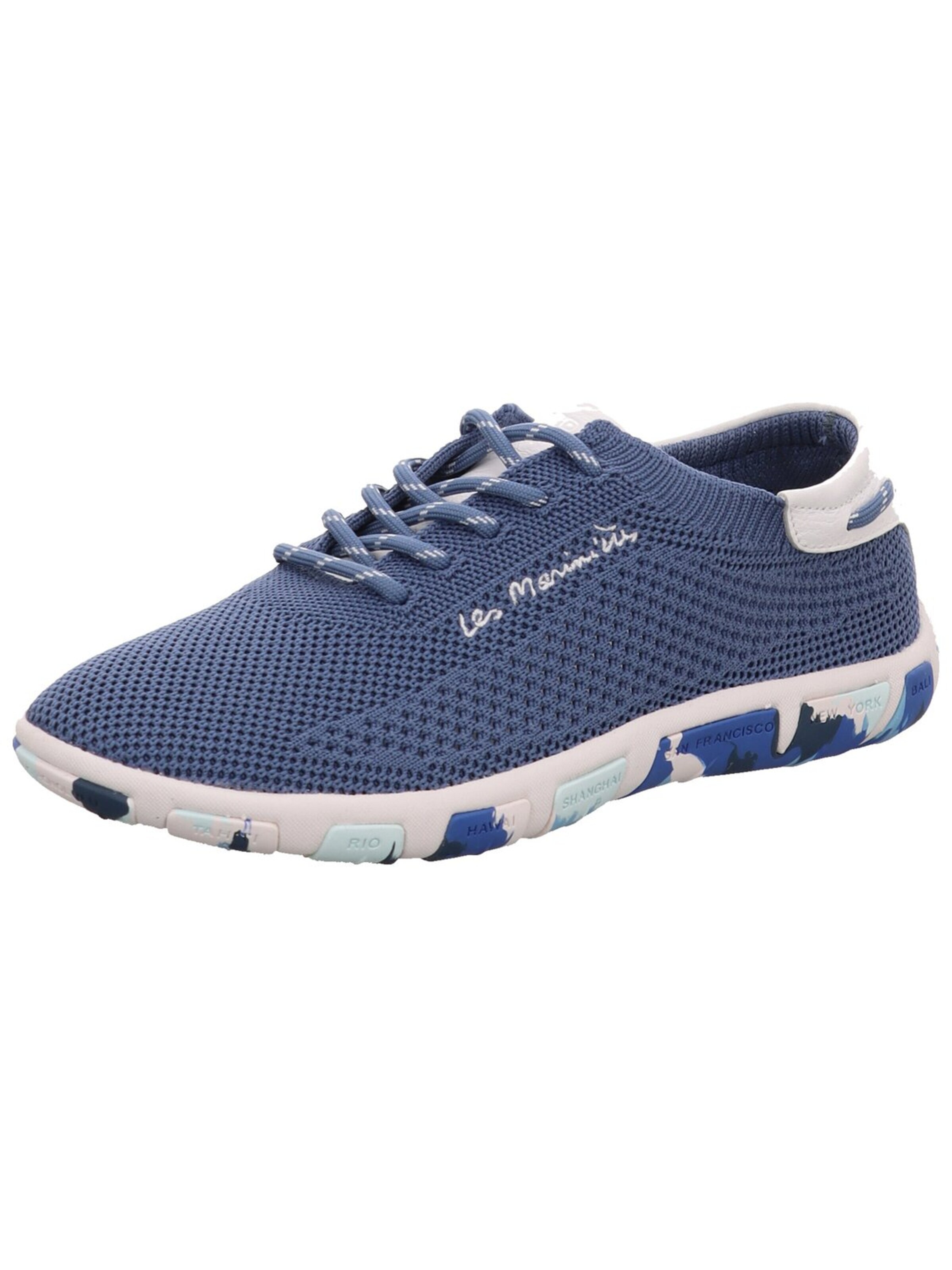 TBS Sneakers 'Schnürschuh Damen Jazaria J78D2 baltic blanc Textil in weiß' in Blue: front