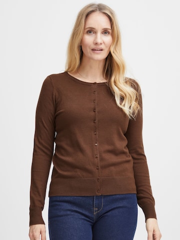 Fransa Gebreid vest in Bruin: voorkant