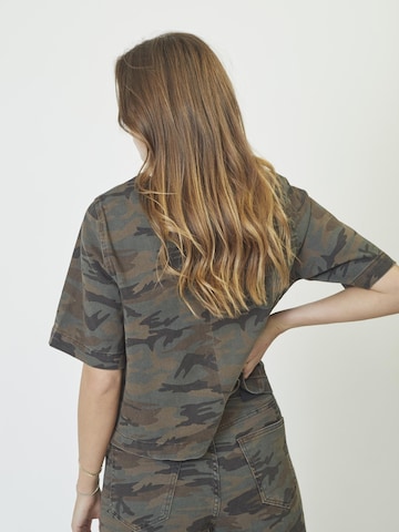 T-shirt ' Camou ' co'couture en mélange de couleurs