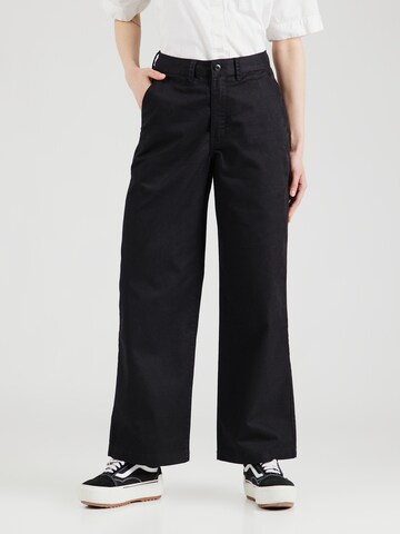 VANS Wide leg Chino Pants in Black: front