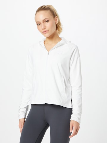 ADIDAS GOLF Athletic Zip-Up Hoodie in White: front