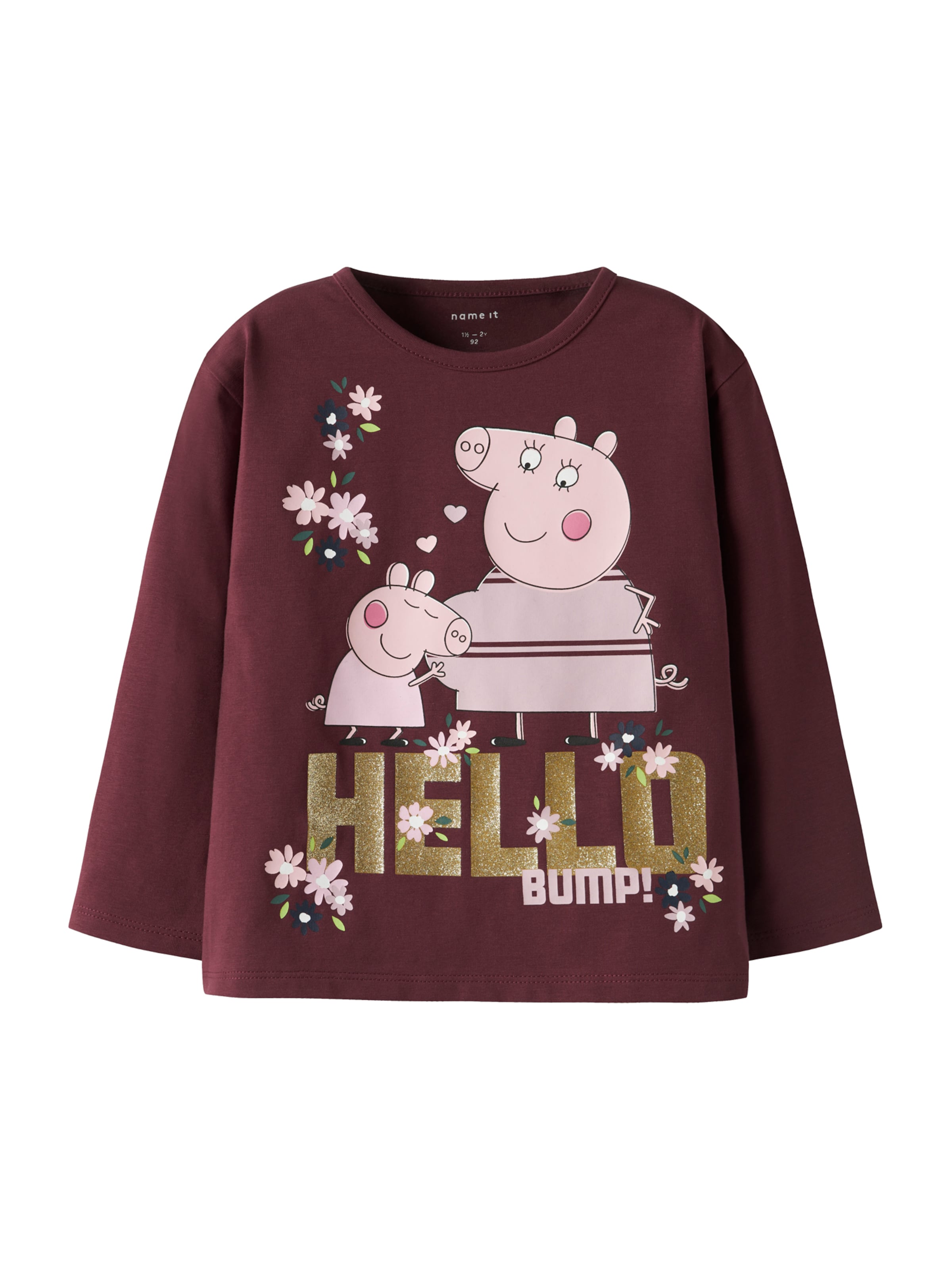sarkans NAME IT T-Krekls 'NMFORA PEPPA': no priekšpuses