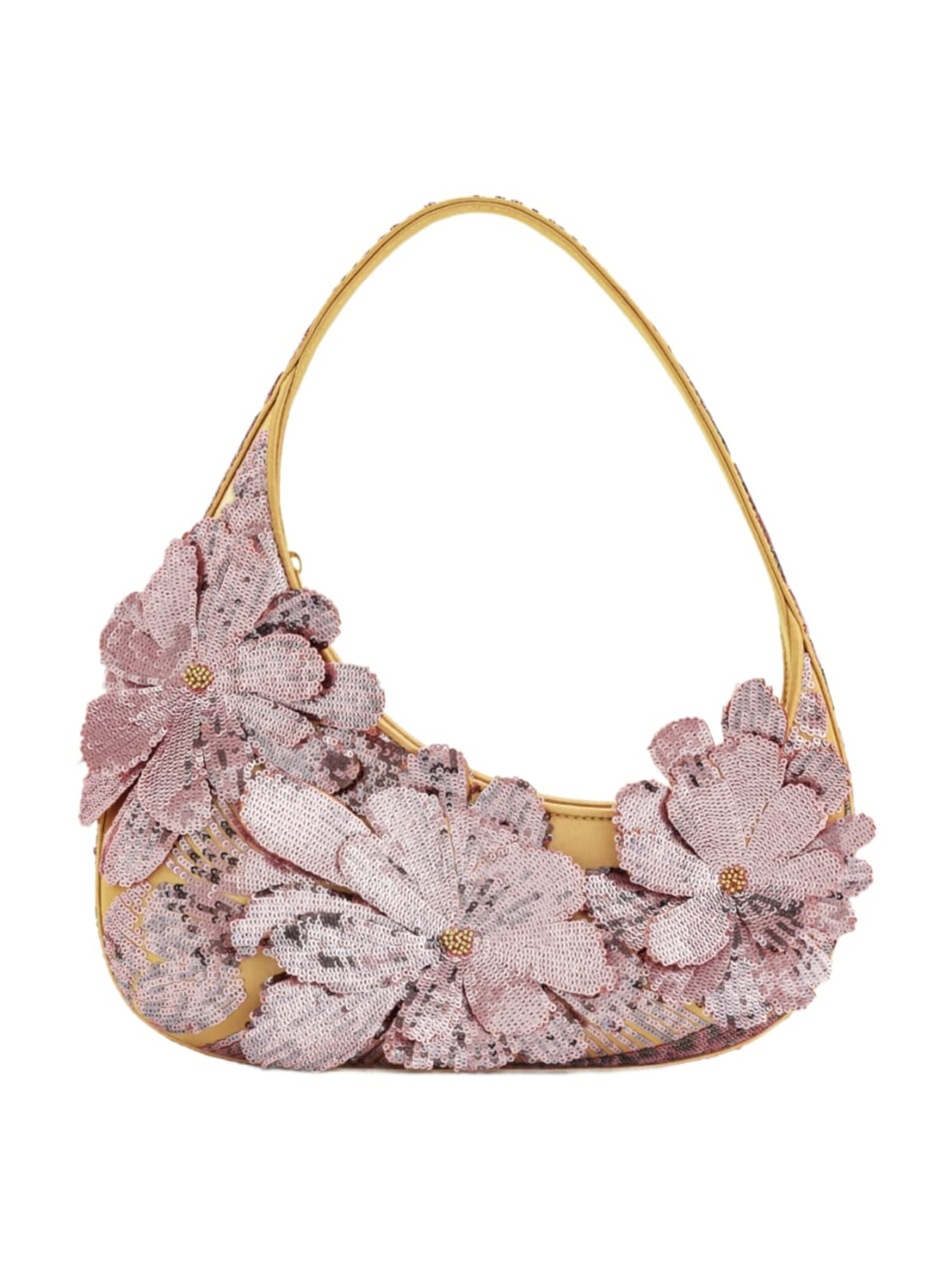 JW PEI - Bolso de hombro 'JW PEI Sac Bandoulière Pink Sequin Pink' en rosa: frente