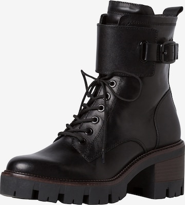 TAMARIS Lace-Up Ankle Boots in Black: front