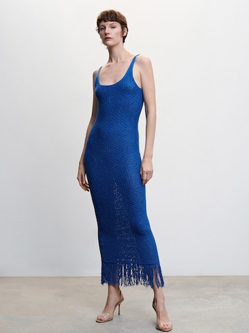 MANGO Gebreide jurk 'Jaia' in Blauw