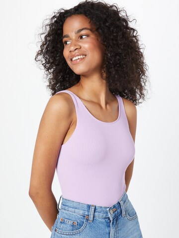 PIECES Shirt Bodysuit in Purple: front