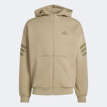 ADIDAS SPORTSWEAR Athletic Zip-Up Hoodie in Beige: front