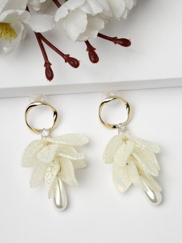 AVANT-GARDE PARIS Ohrringe 'Leaves' in Weiß