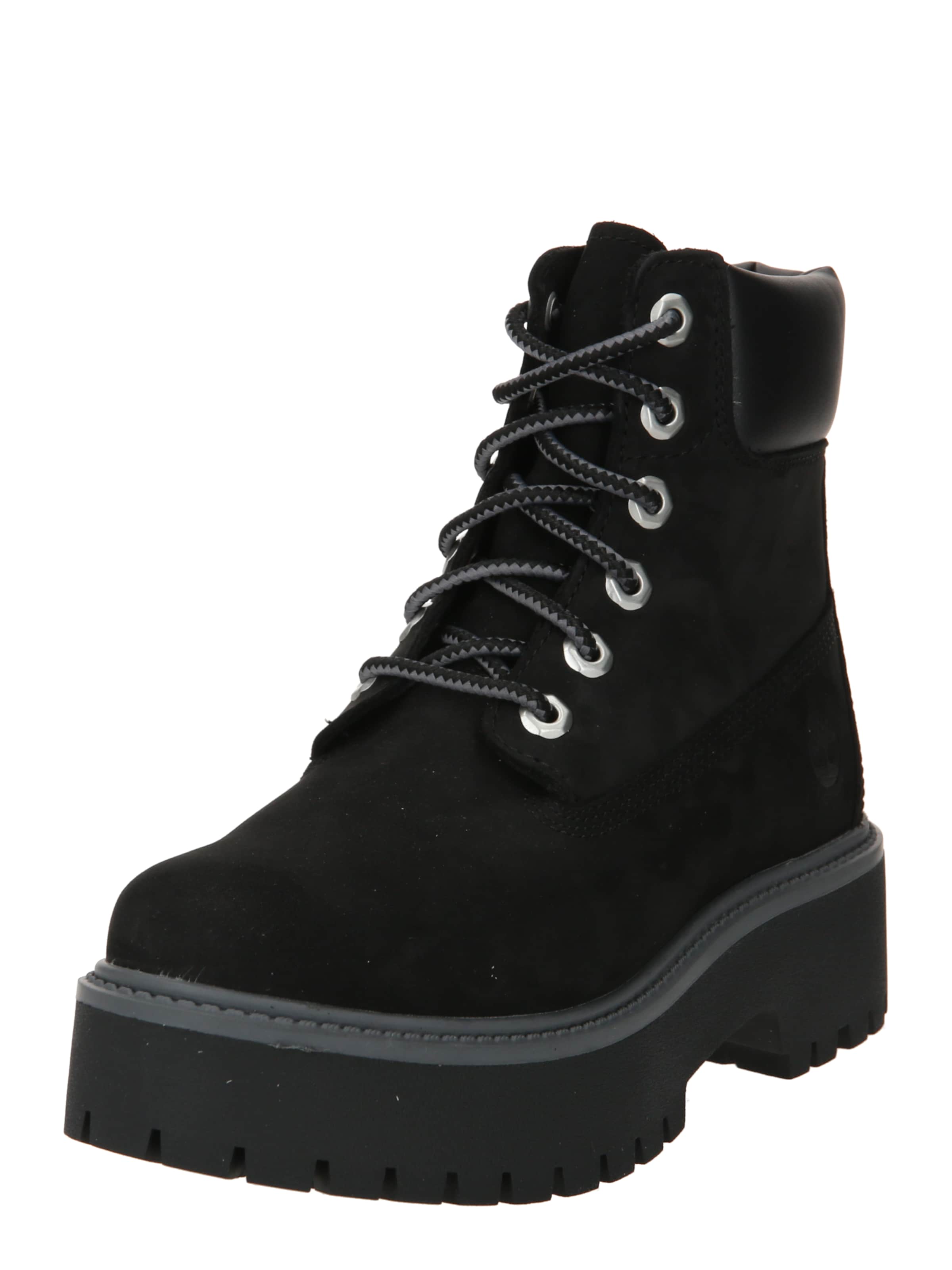 TIMBERLAND Ниски ботуши с връзки в черно: отпред