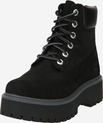TIMBERLAND Lace-Up Ankle Boots in Black: front
