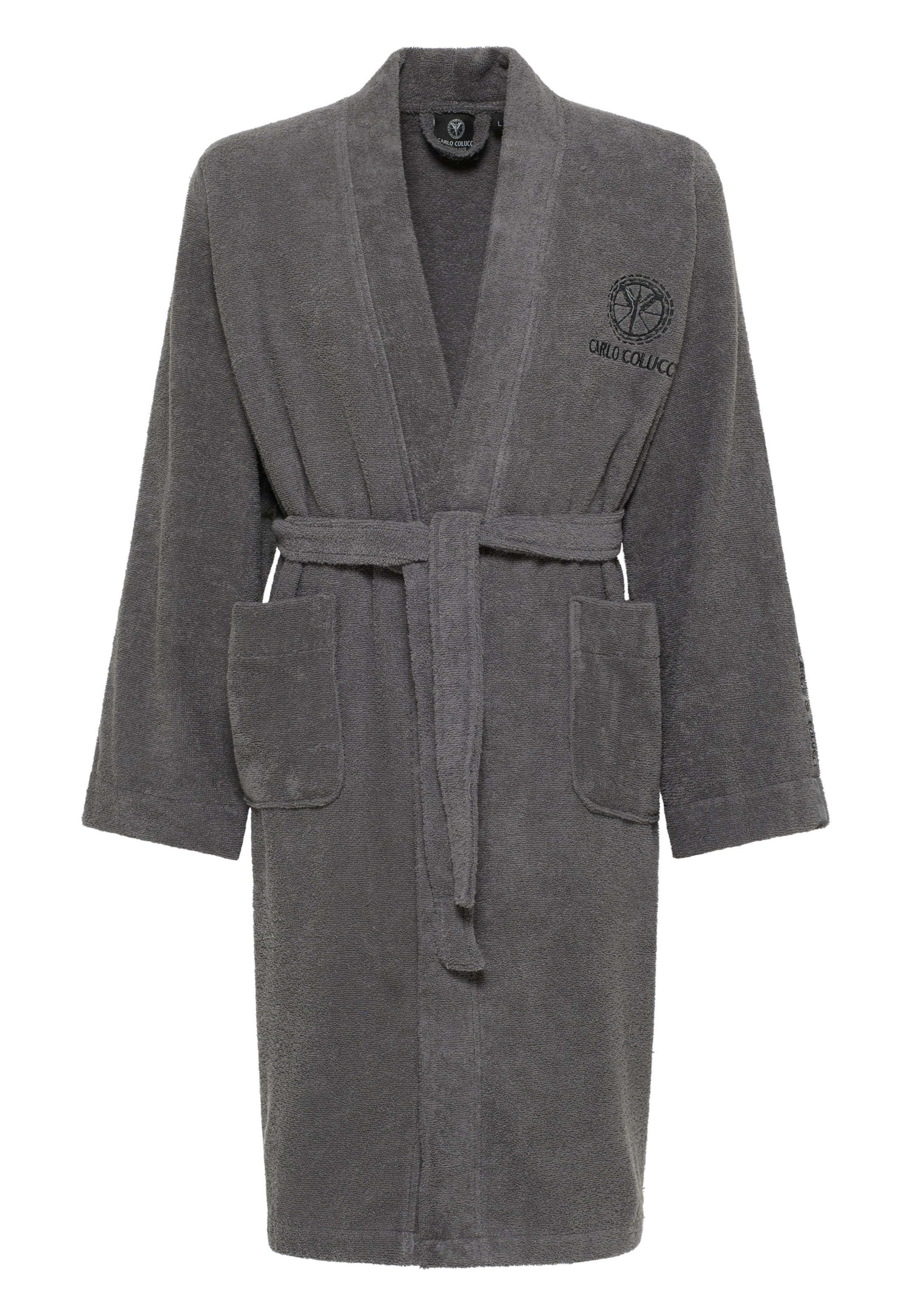 Carlo Colucci Badjas lang  in Grijs: voorkant