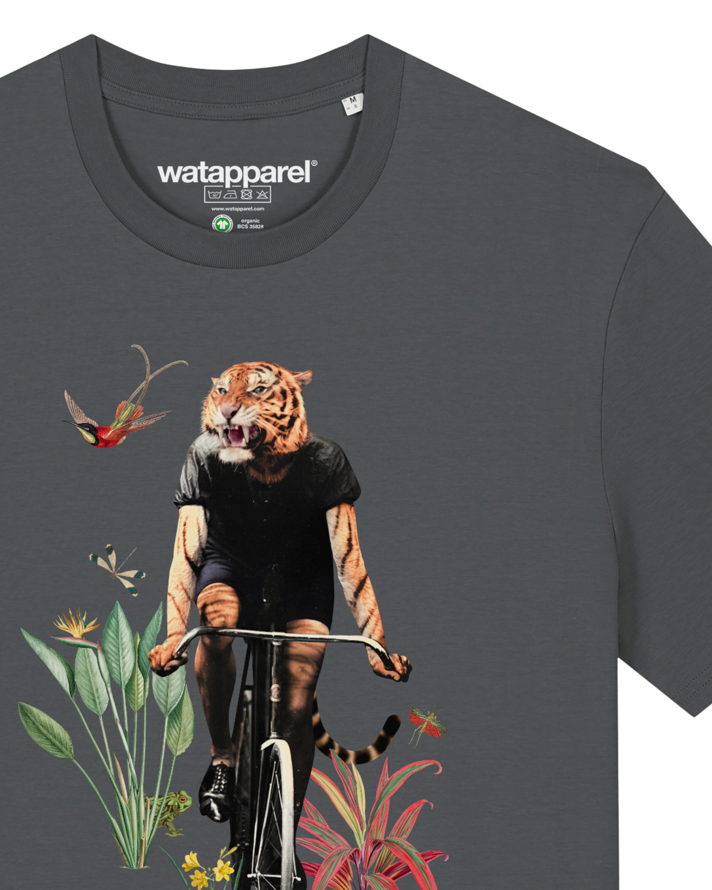 T-Shirt ' Fancy Tiger ' Watapparel en gris