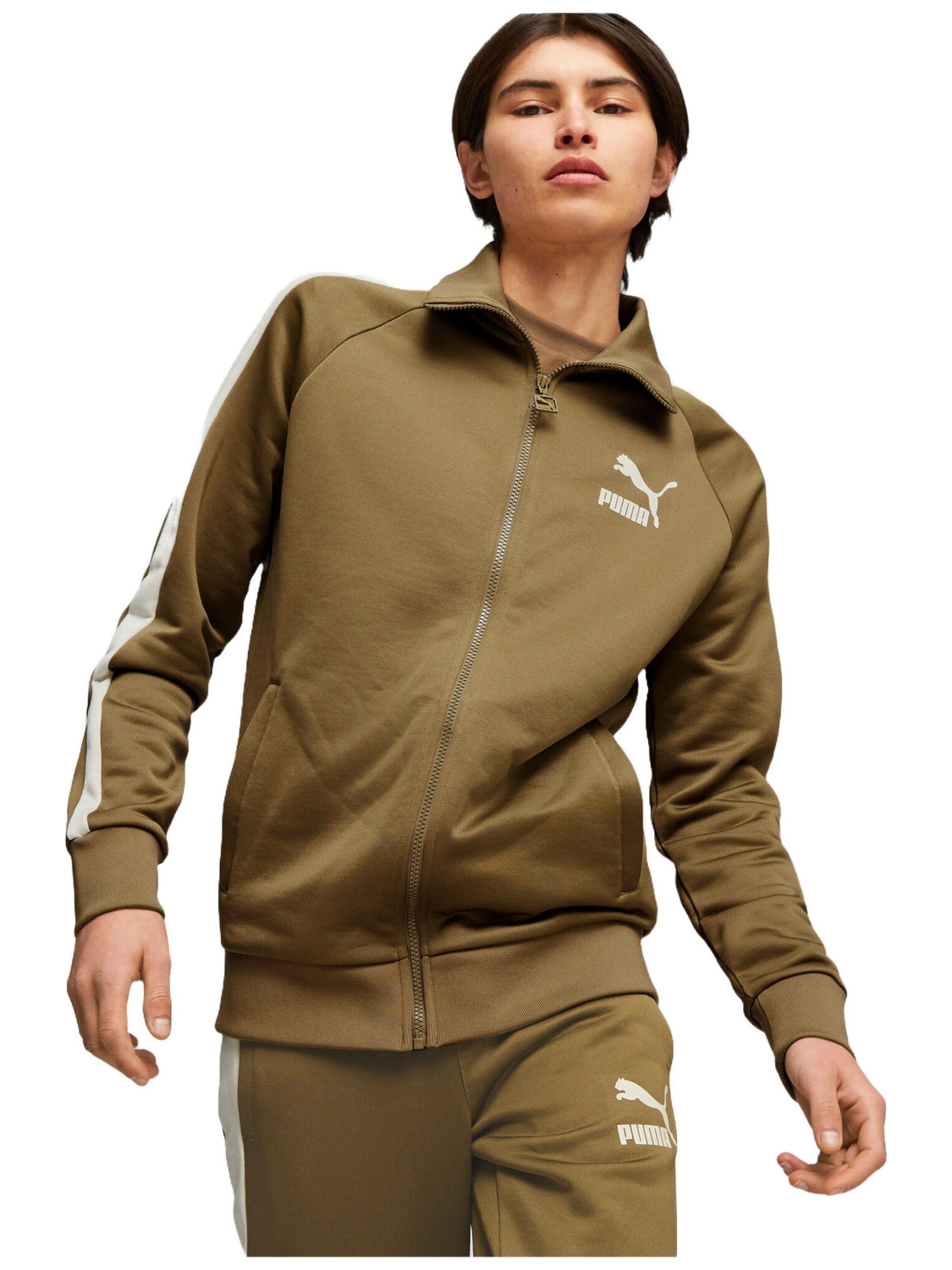 PUMA - Chaqueta deportiva 'Puma T7 Iconic' en marrón: frente