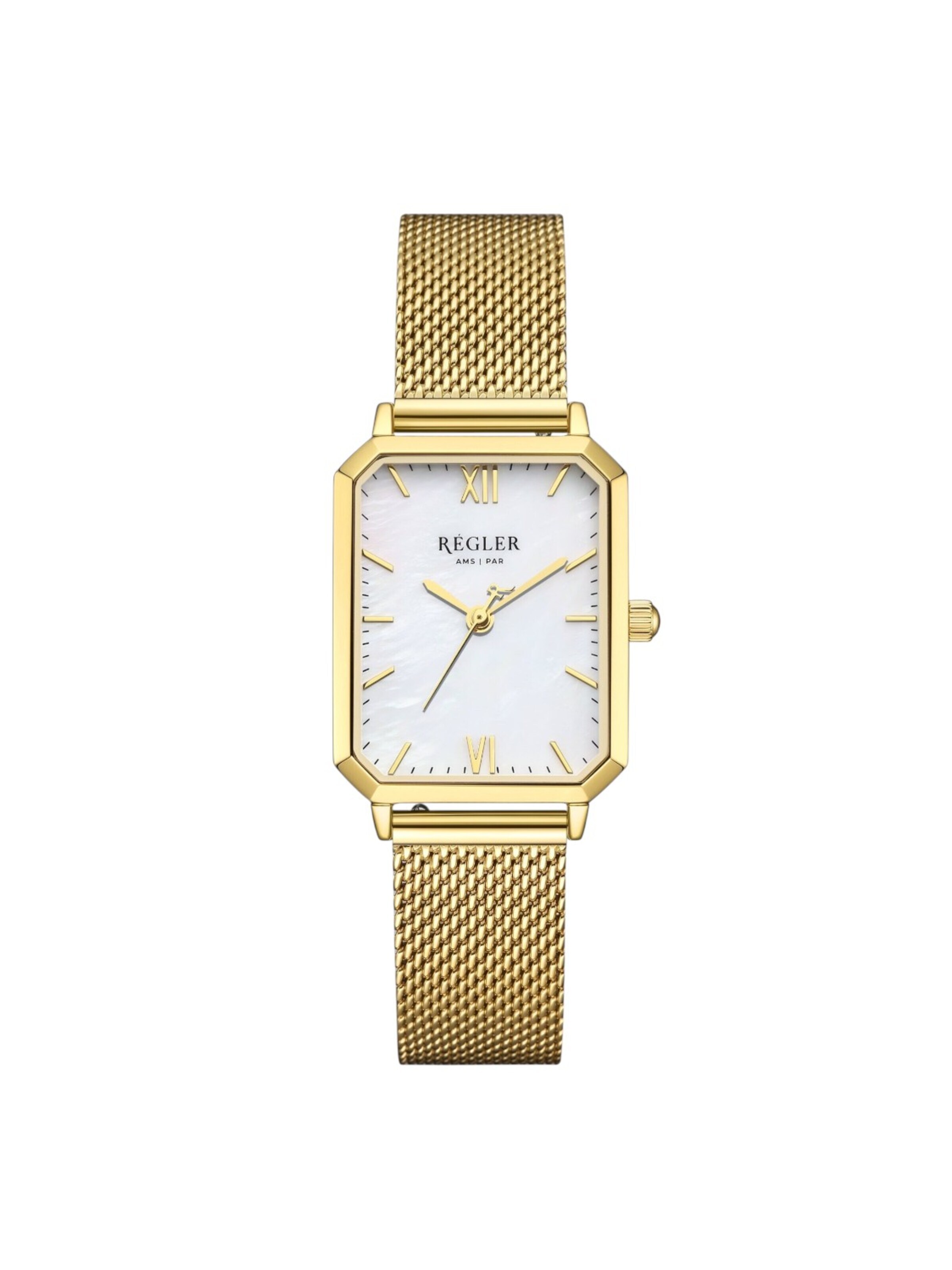 Régler Αναλογικό ρολόι 'Régler Élégance Mesh Gold - Pearl' σε χρυσό: μπροστά