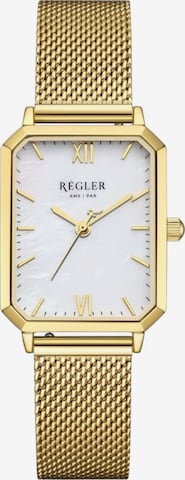 Ceas analogic 'Régler Élégance Mesh Gold - Pearl' de la Régler pe auriu: față