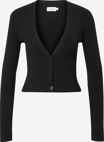 Calvin Klein Knit Cardigan in Black: front