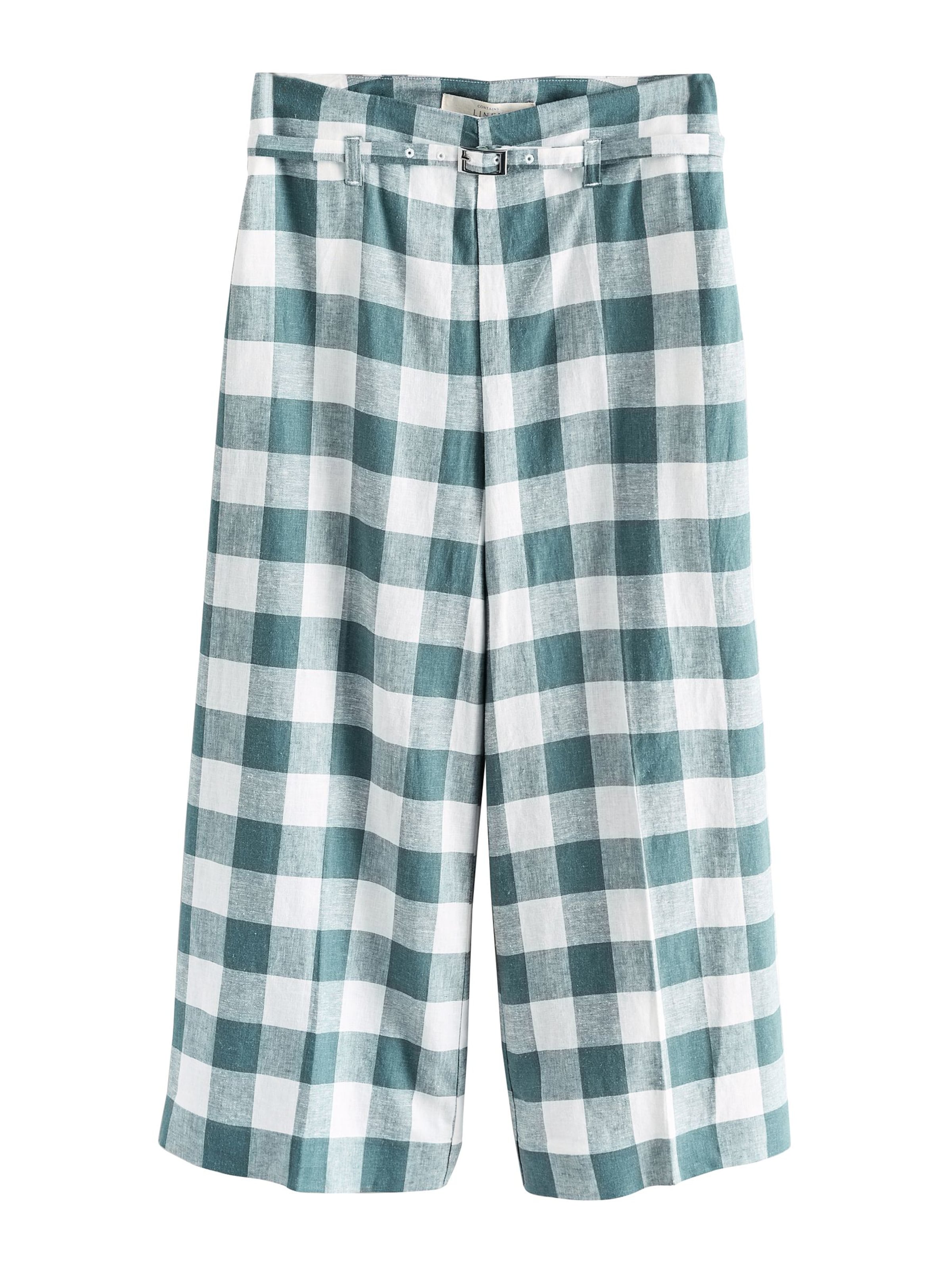 Next Pantalon en bleu cyan / blanc, Vue avec produit