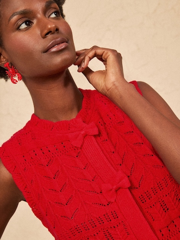 love & roses - Colete de malha em vermelho