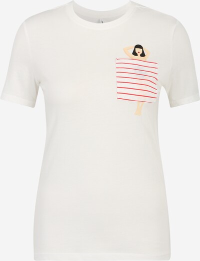 Only Tall T-Shirt 'POLLY' in nude / rot / schwarz / weiß, Produktansicht