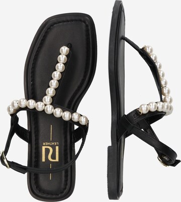 River Island T-Bar Sandals 'THONG' in Black