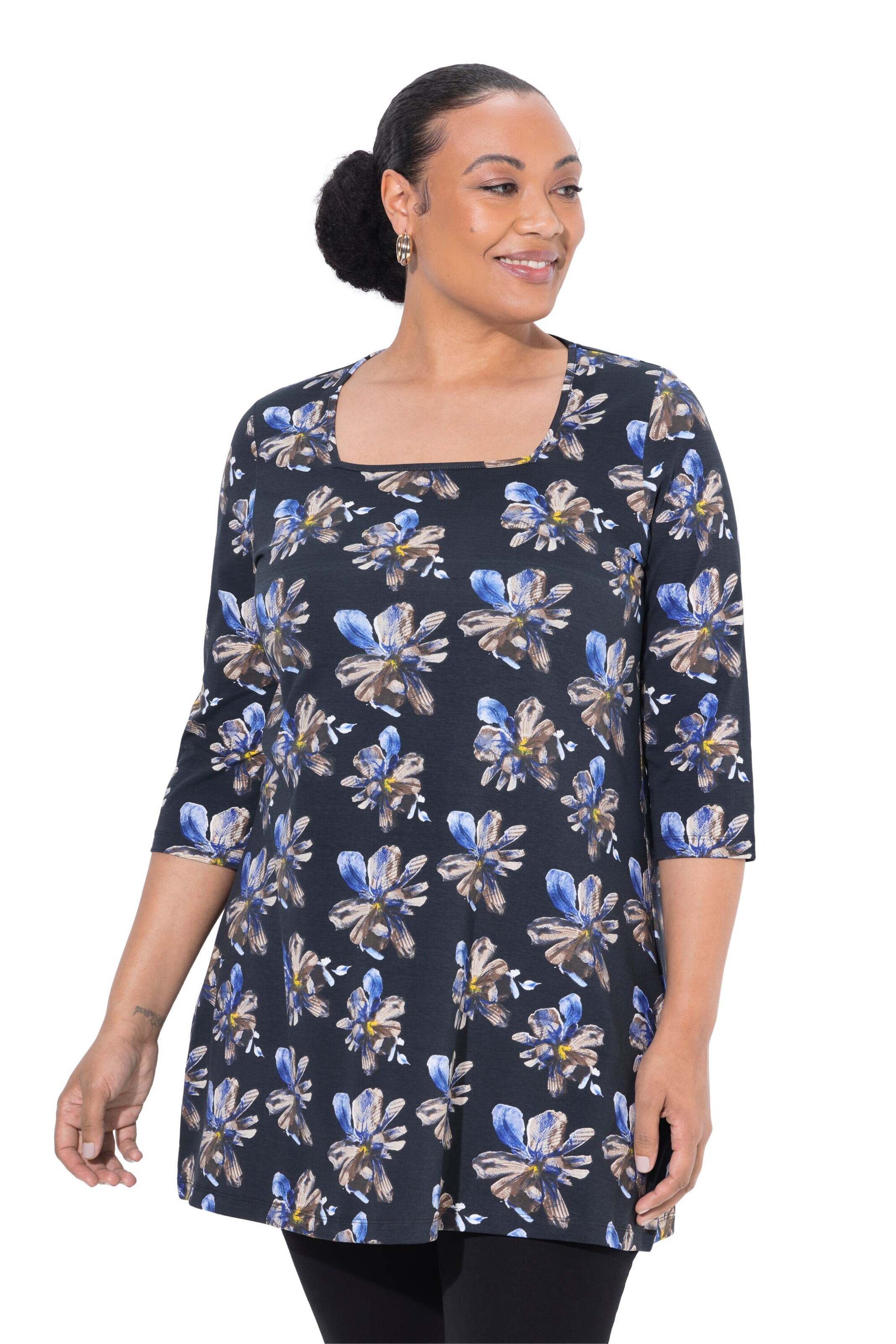 Ulla Popken Shirt in Schwarz: Vorderseite