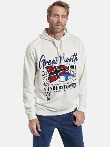 Jan Vanderstorm Sweatshirt 'Jouppi' in Wit: voorkant