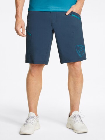 ZIENER Regular Workout Pants 'NONUS' in Blue: front