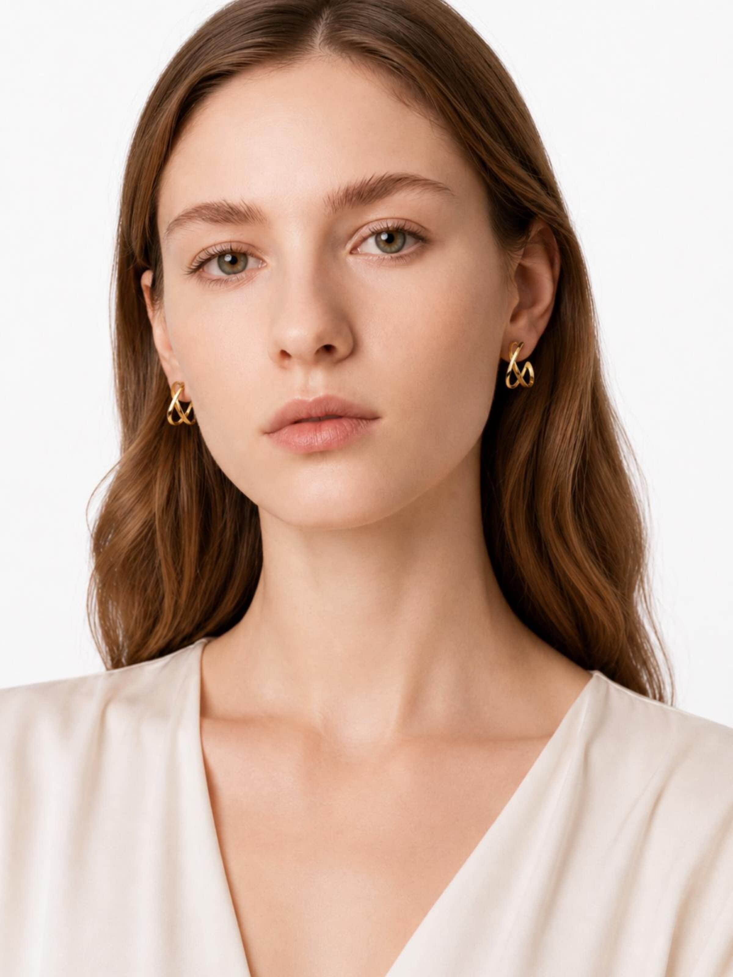 Cala Rose Earrings 'LEILA' in Orange: front