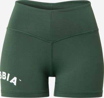 NEBBIA Скинни Спортивные штаны 'HERO' в Зеленый: спереди