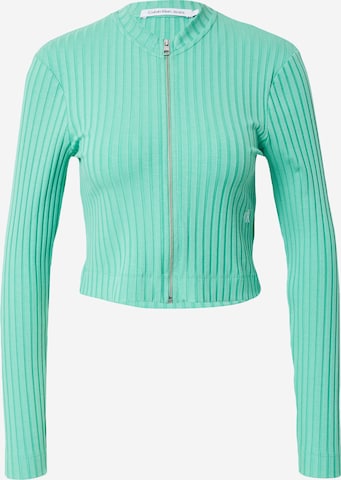 Calvin Klein Jeans Knit Cardigan in Green: front