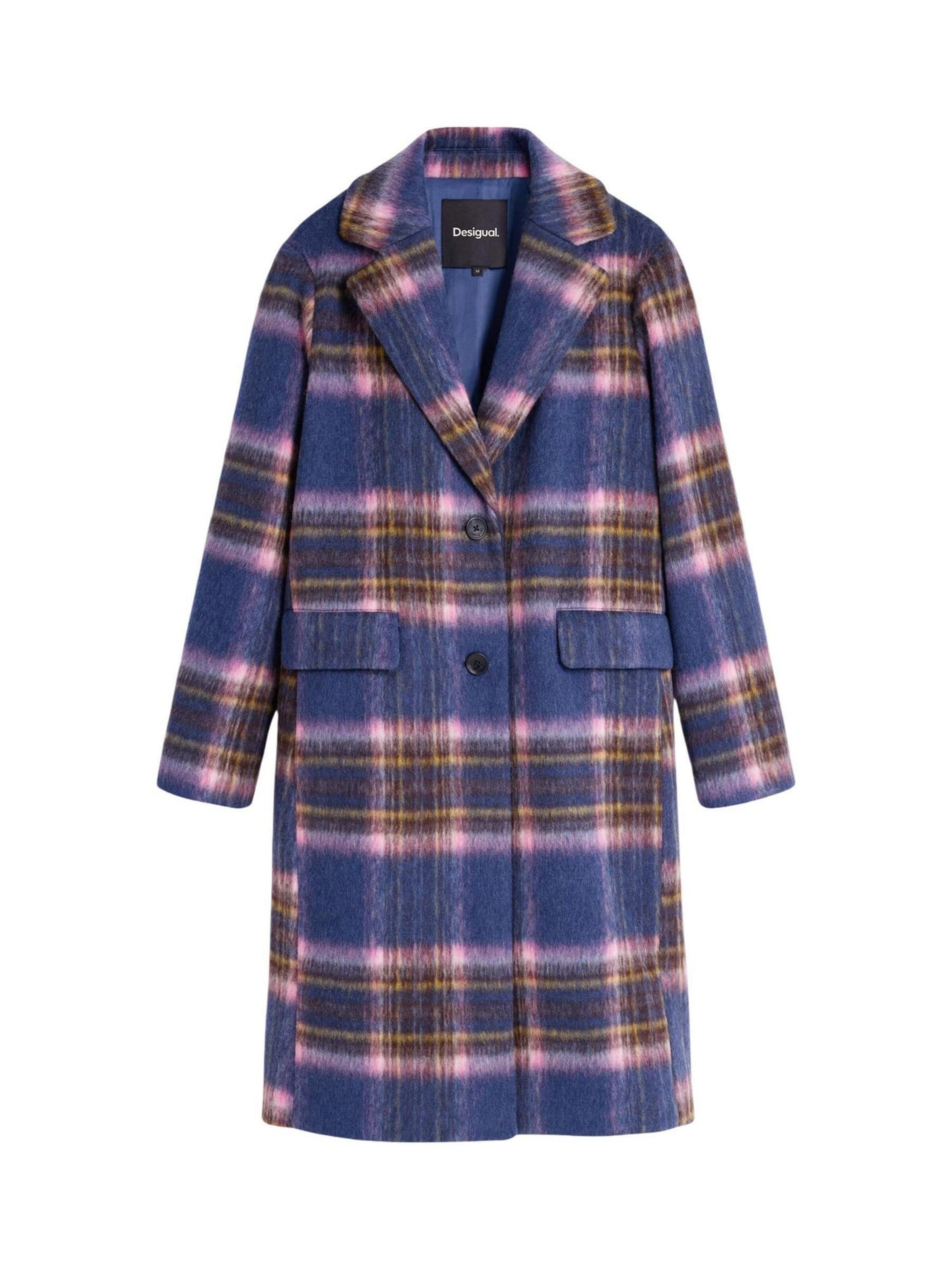 Desigual Wintermantel 'CHAQ_CHECKERED 26WWEW30' in Blauw: voorkant