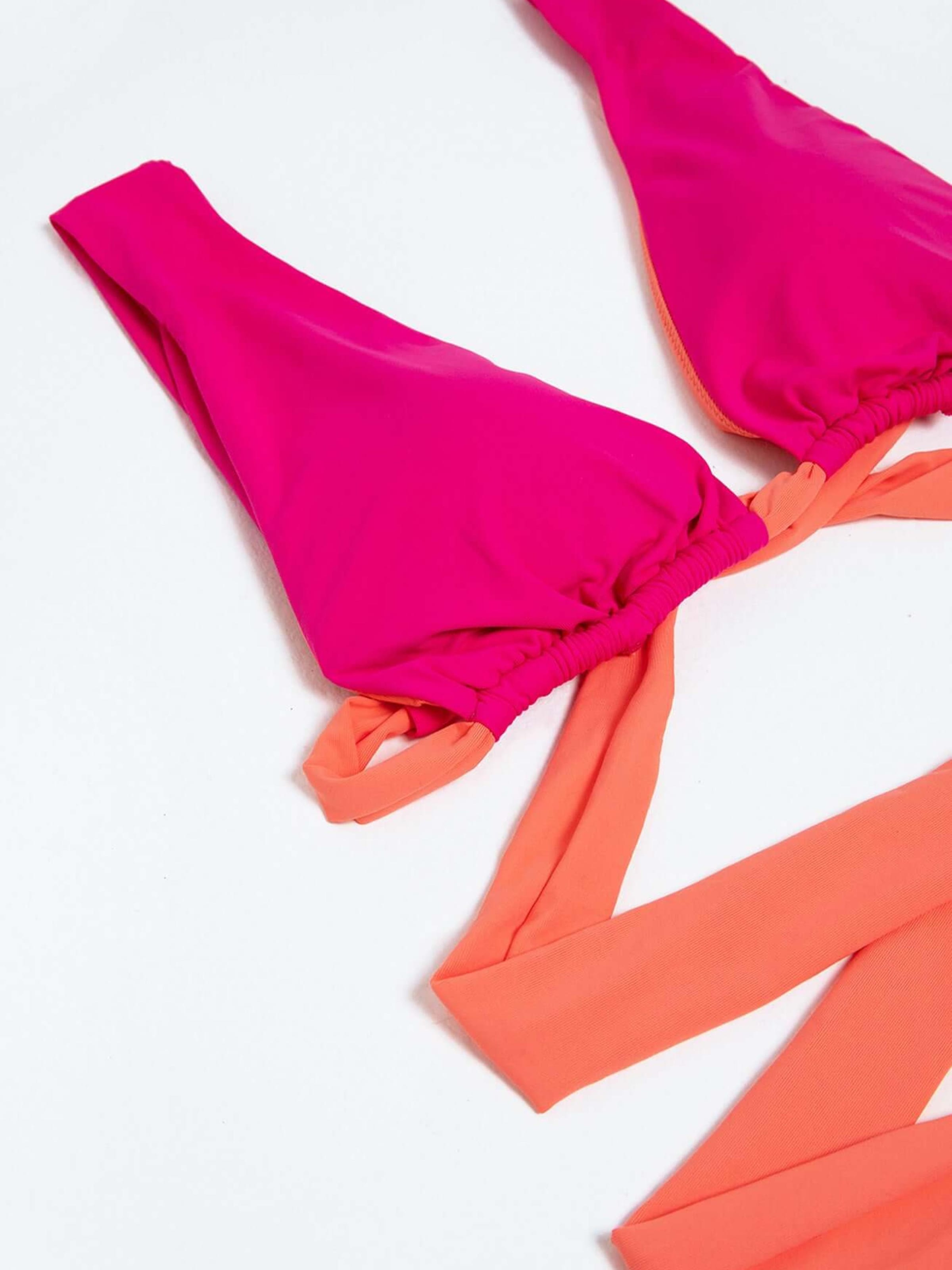 HACOY Triangel Bikini 'Dual Color Triangle Bikini' in Roze